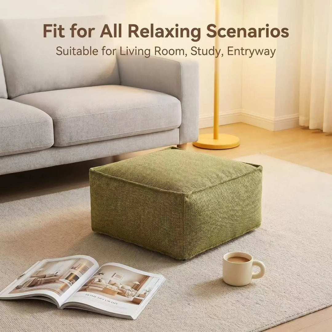 Corduroy Storage Ottoman Cover – Fill, Zip, and Sit