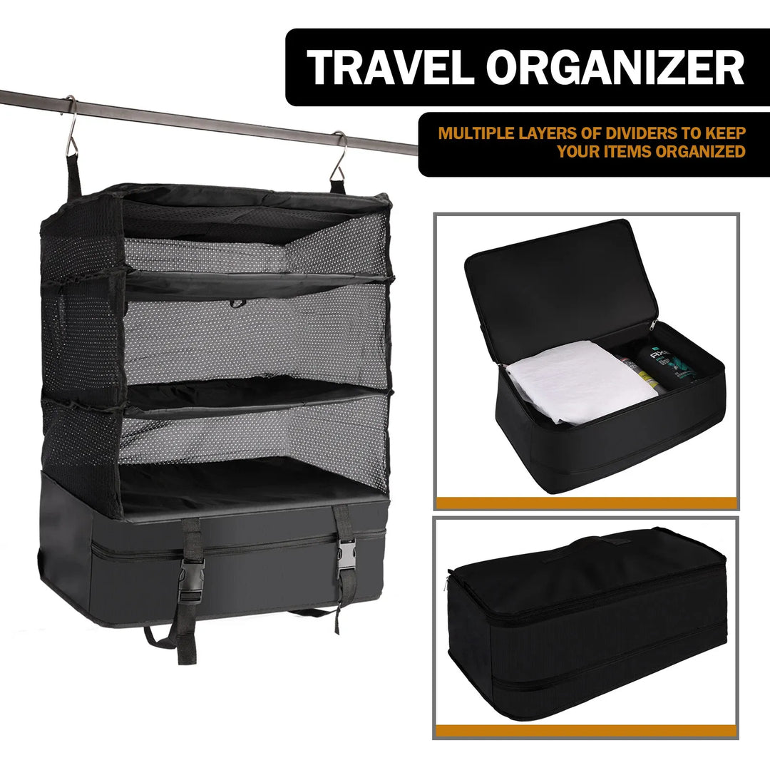 Hanging Travel Shelf – See Every Shirt Without Bending or Digging