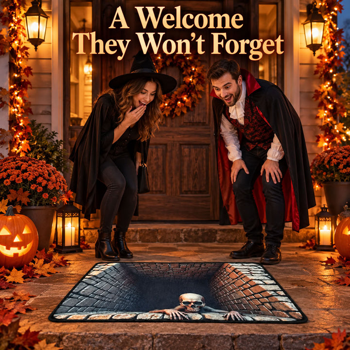 3D Illusion Halloween Doormat, Spooky Optical Entryway Mat