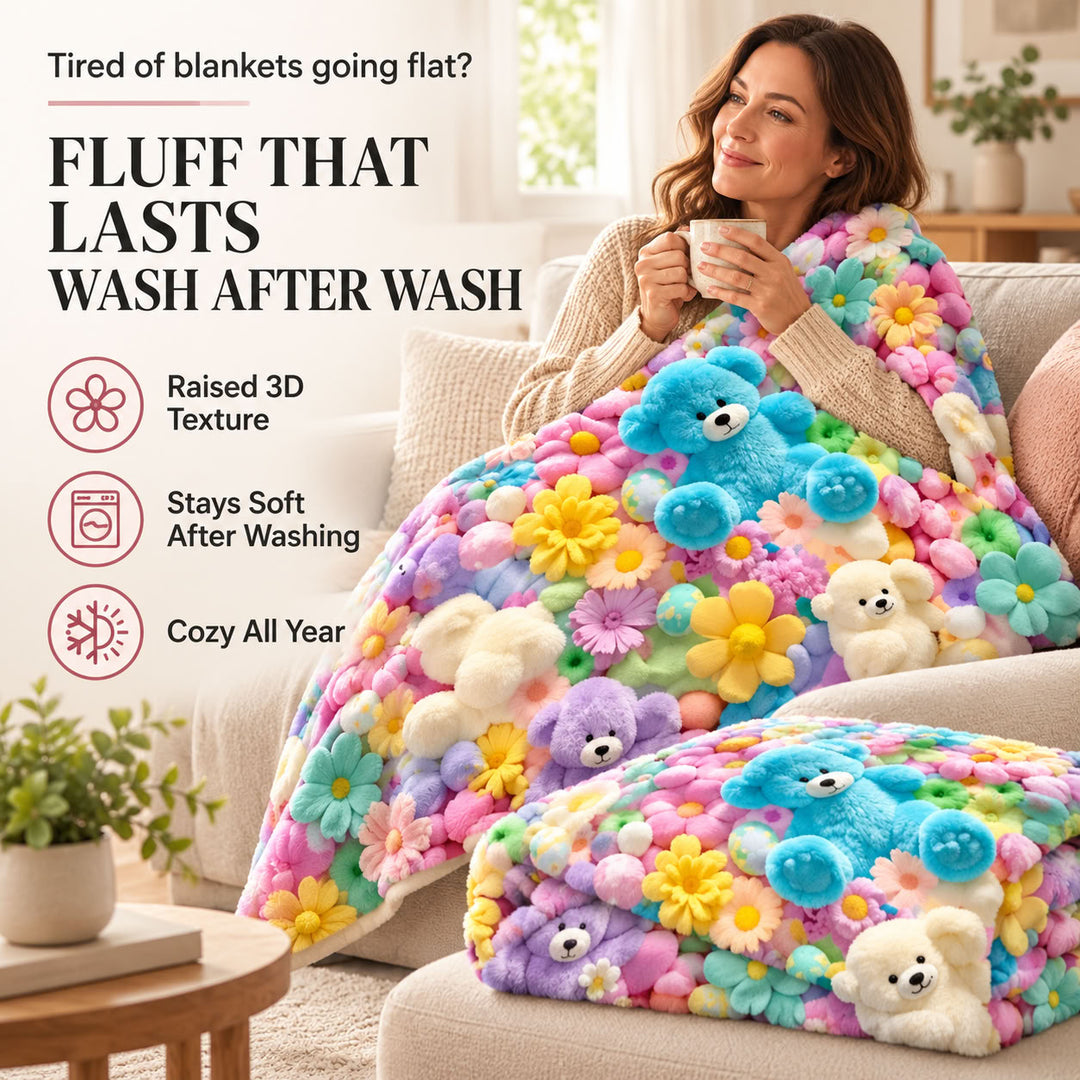 3D Plush Throw Blanket — Fluffy Flannel That Stays Soft After Washing
