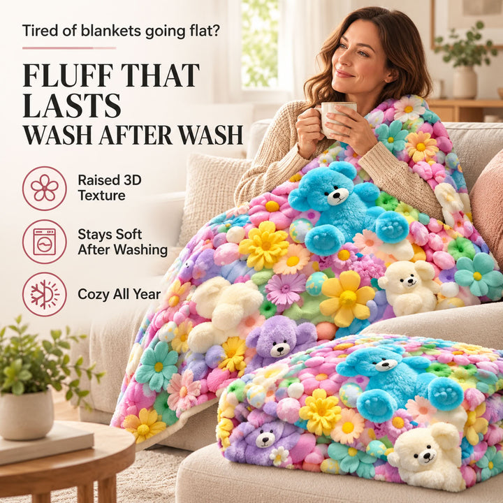 3D Plush Throw Blanket — Fluffy Flannel That Stays Soft After Washing