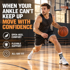 Open-Heel Ankle Support Wrap – Adjustable Compression for Sports