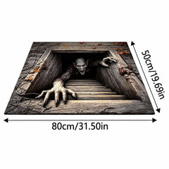 3D Illusion Halloween Doormat, Spooky Optical Entryway Mat
