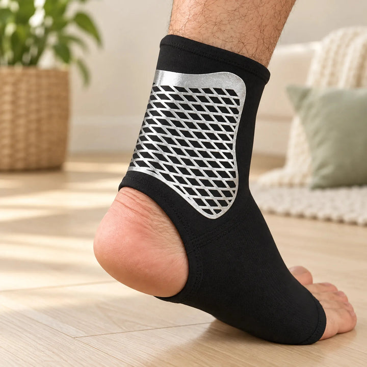 Open-Heel Ankle Support Wrap – Adjustable Compression for Sports