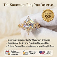 The Twisted Band Marquise Premium Moissanite Ring | 90% OFF Limited Time, Last Day!🔥