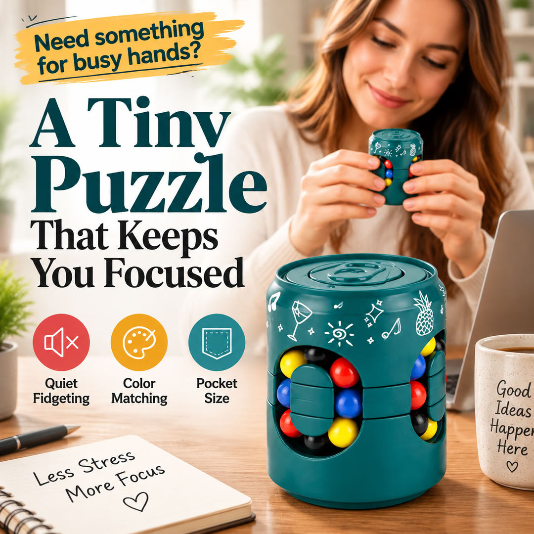 Can Shaped Fidget Cube — Soda Can Puzzle Stress Relief Toy for Kids and Adults