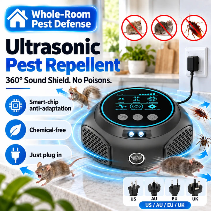 360° Ultrasonic Pest Repellent – Rodent &amp; Mouse Deterrent for Home