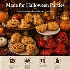 Halloween Apple Pie Molds, 2 Sets of 4 Baking Shapes, DIY Mold