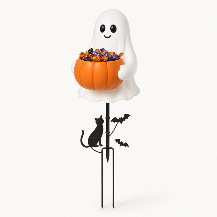 Halloween Ghost Candy Holder Garden Stake