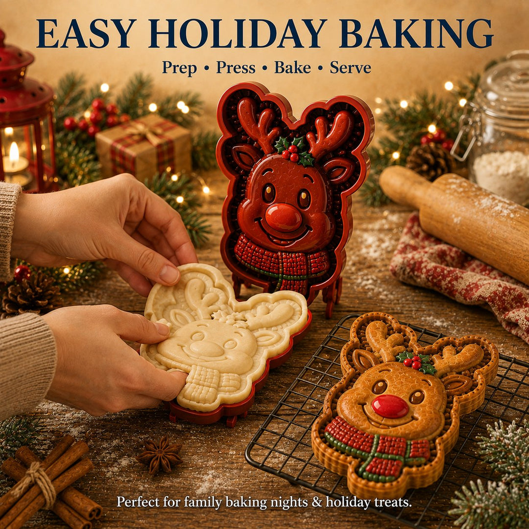 ⏳ Last Day 49% OFF – 🎄 9-Design Christmas Mini Pie Mold Collection | Reusable Embossed Molds for Shaping Detailed Santa, Snowman, Reindeer, Tree &amp; Holiday Pies 🥧✨