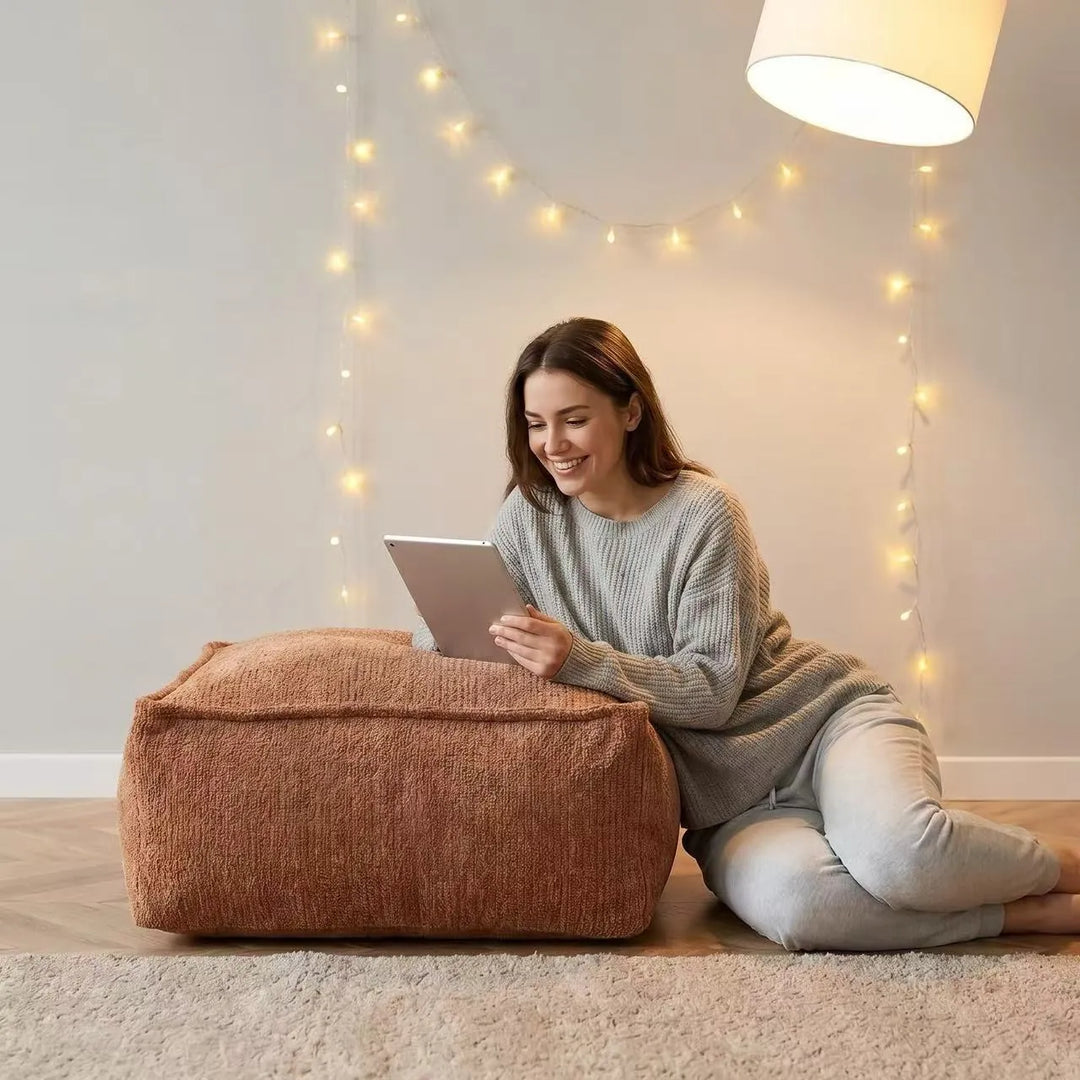 Corduroy Storage Ottoman Cover – Fill, Zip, and Sit