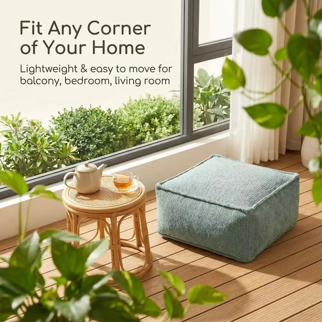 Corduroy Storage Ottoman Cover – Fill, Zip, and Sit