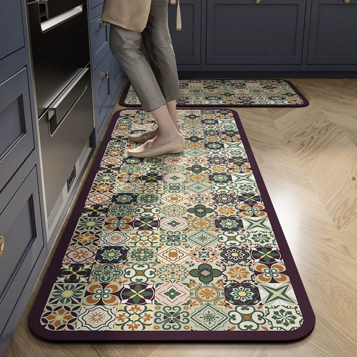 Absorbent Non-Slip Kitchen Mat — Soft Underfoot, Easy to Wash