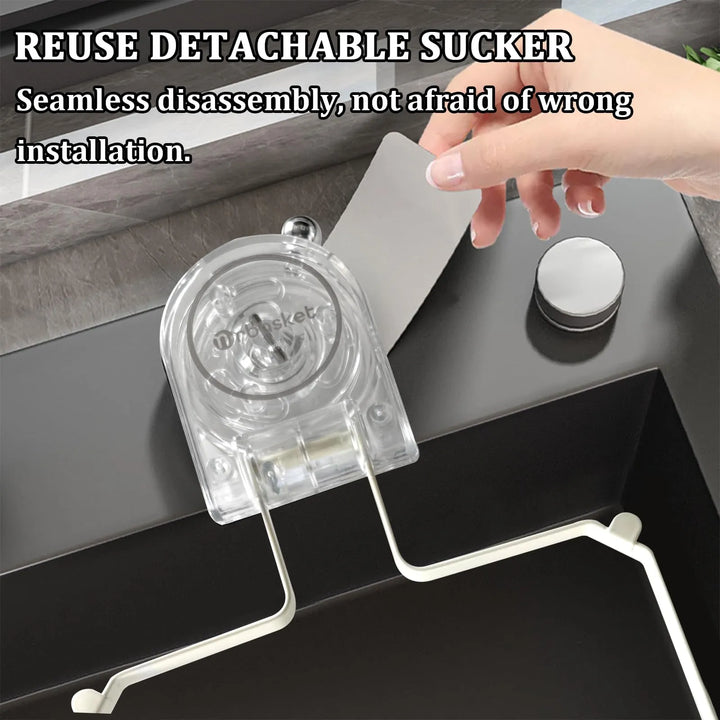 Foldable Sink Strainer Basket – Stainless Steel, Suction Cup Hold