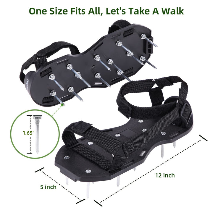 Heavy Duty Lawn Aerator Shoes for Hard Clay | No-Slip Straps