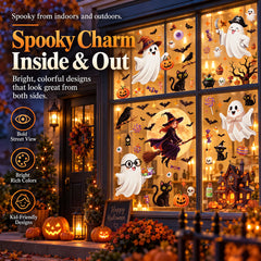 Halloween Window Clings — Reusable Static Stickers for Glass Doors and Windows