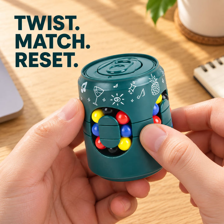 Can Shaped Fidget Cube — Soda Can Puzzle Stress Relief Toy for Kids and Adults