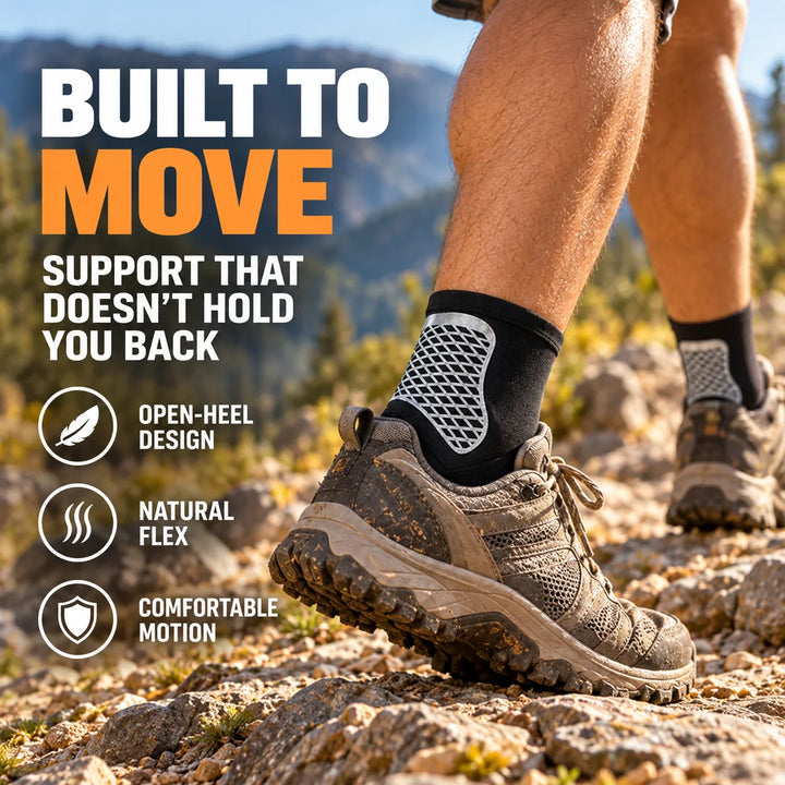 Open-Heel Ankle Support Wrap – Adjustable Compression for Sports