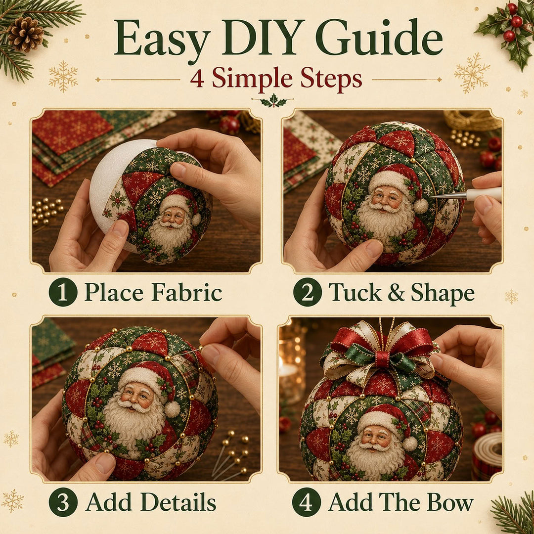 ❤️Beginner-Friendly🎄Christmas Classics Patchwork Ornament DIY Kit