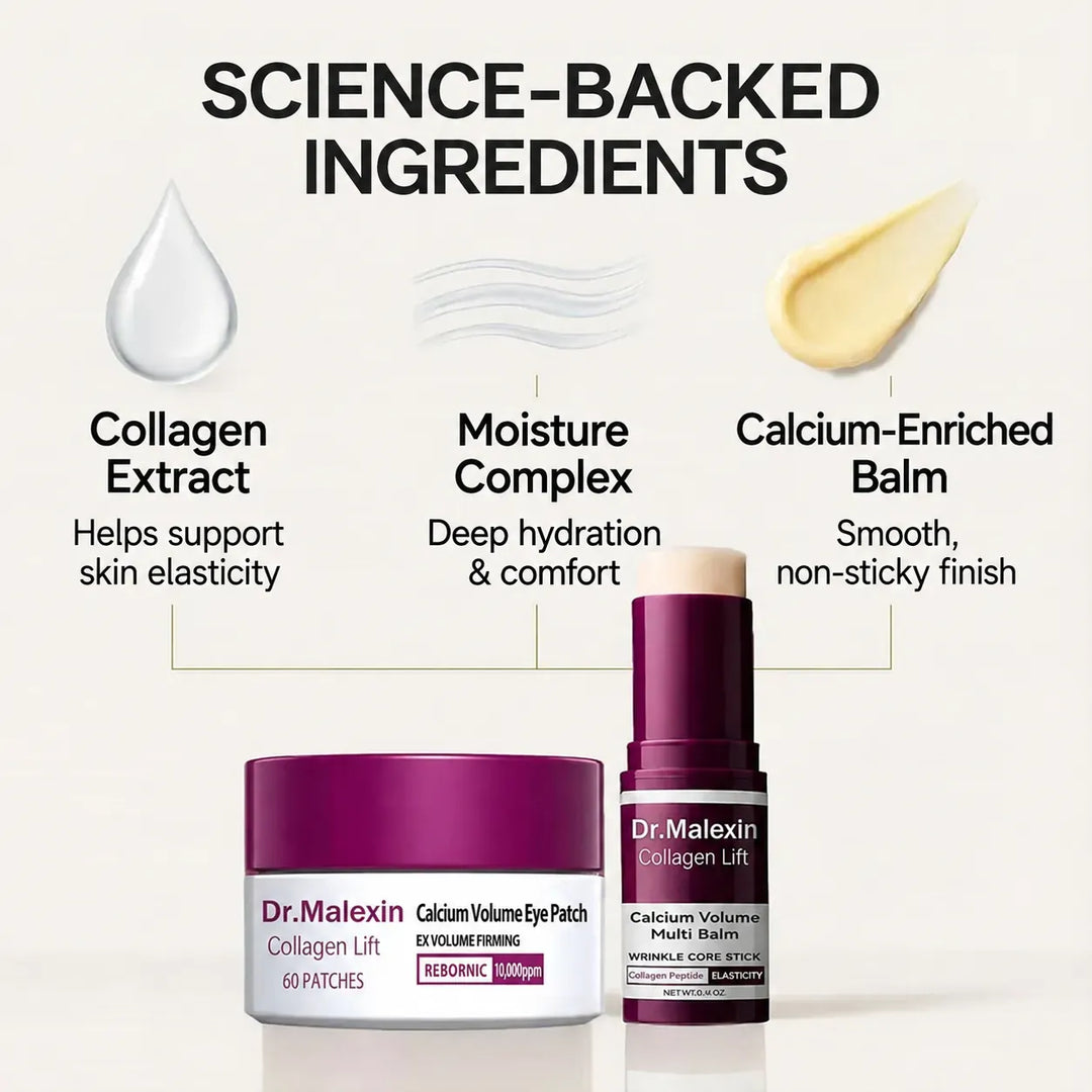 Collagen Eye Balm Stick &amp; Eye Patch Set — 2-Step Care for Tired Eyes