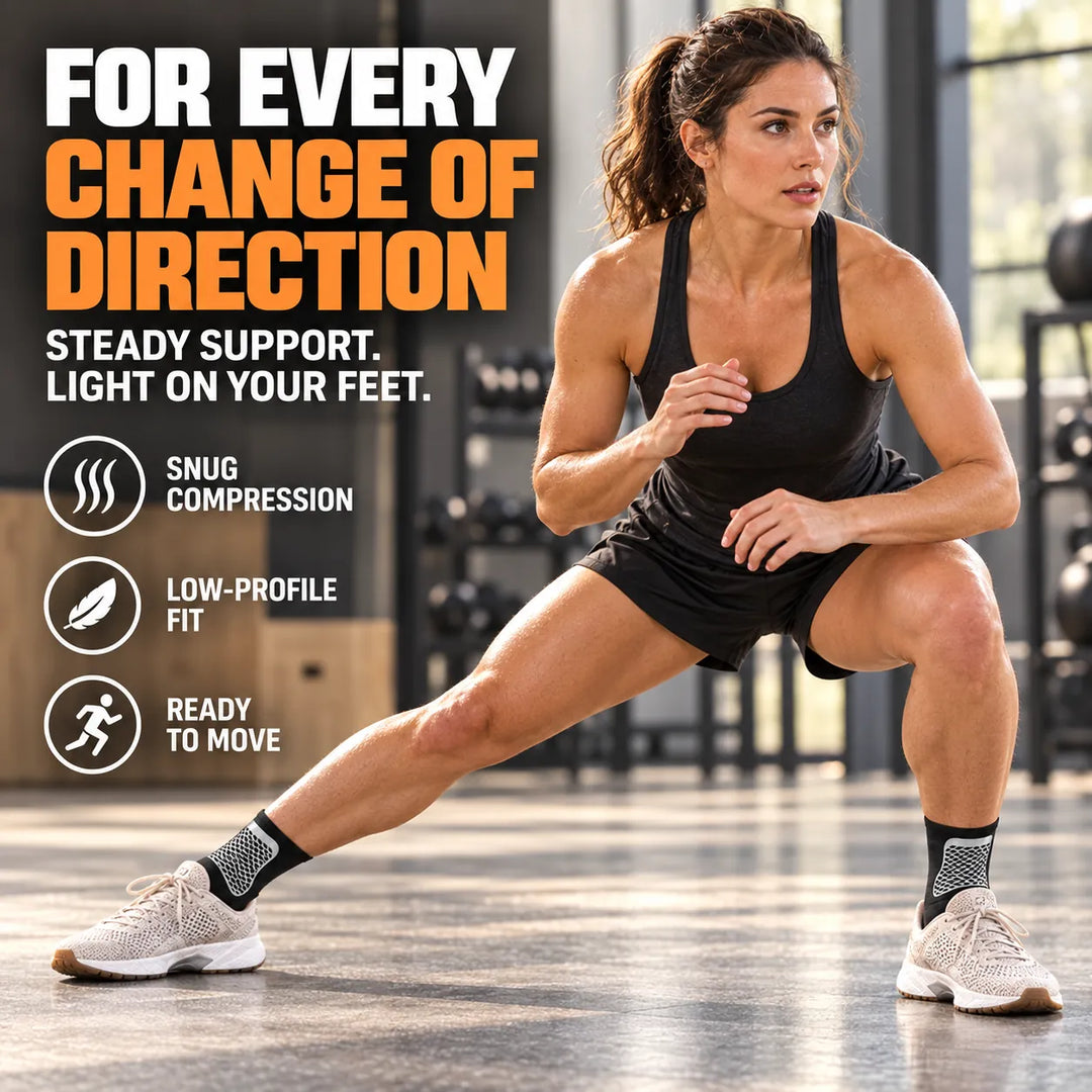 Open-Heel Ankle Support Wrap – Adjustable Compression for Sports