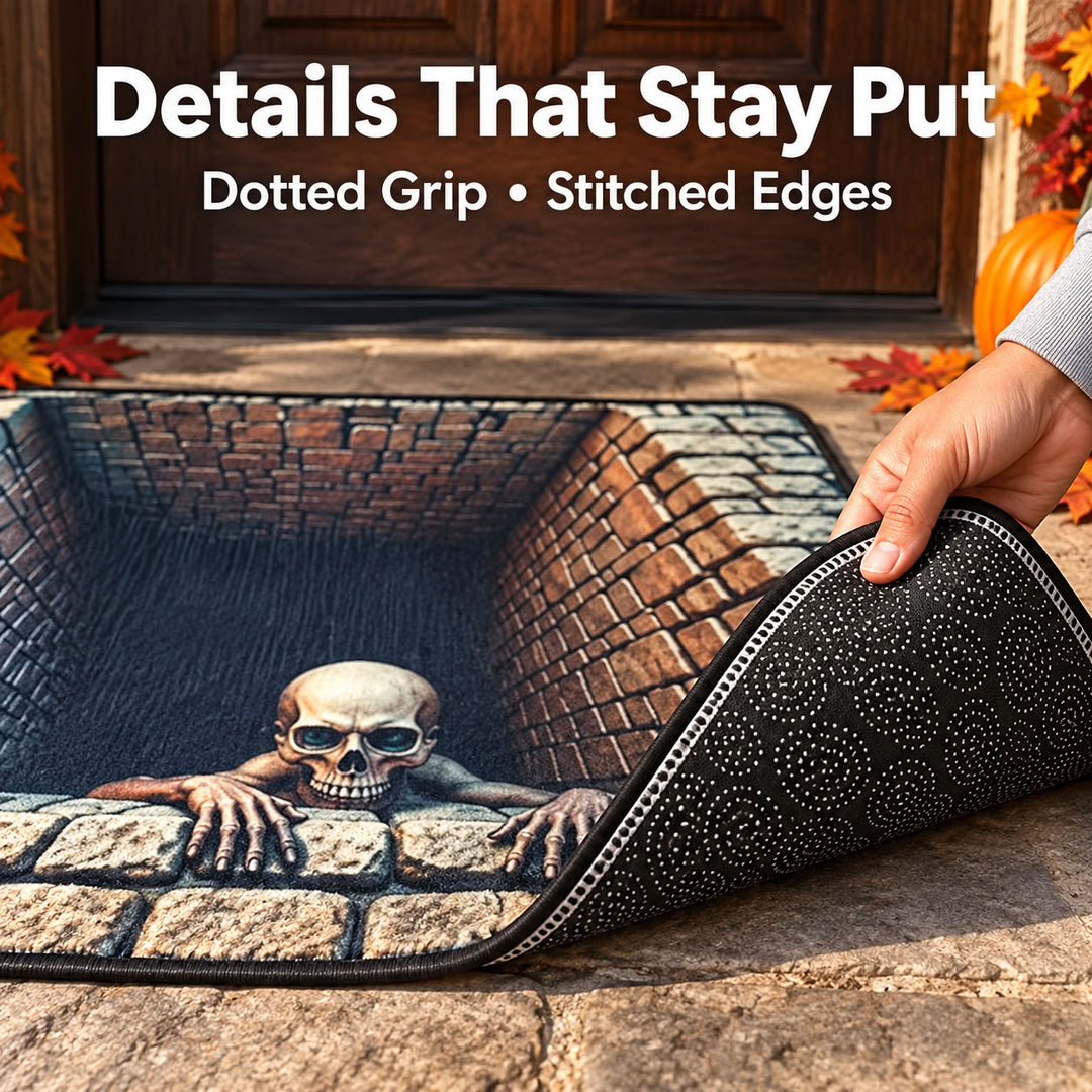 3D Illusion Halloween Doormat, Spooky Optical Entryway Mat