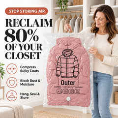 Hanging Vacuum Storage Bags: Heavy-Duty Space-Saver System for Coats &amp; Jackets