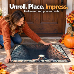 3D Illusion Halloween Doormat, Spooky Optical Entryway Mat
