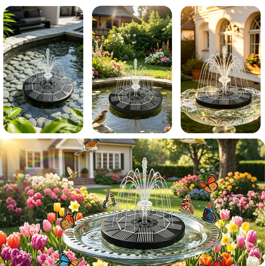 Solar Fountain | Anti-Drift Bird Bath Pump