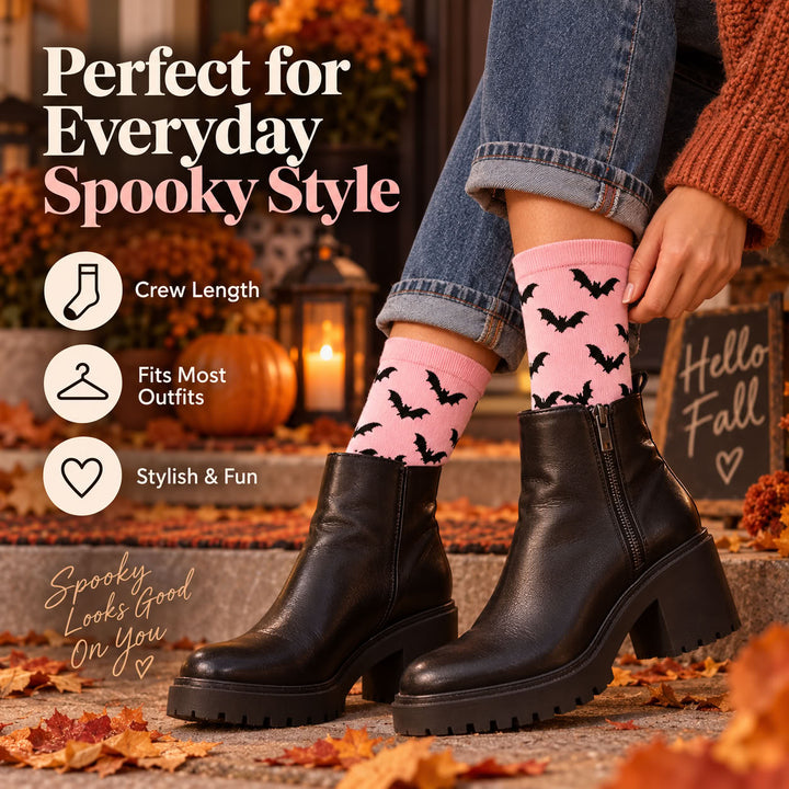 👻6-Pack Halloween Crew Socks — Cute Pumpkin Ghost Skeleton Novelty Socks🎃