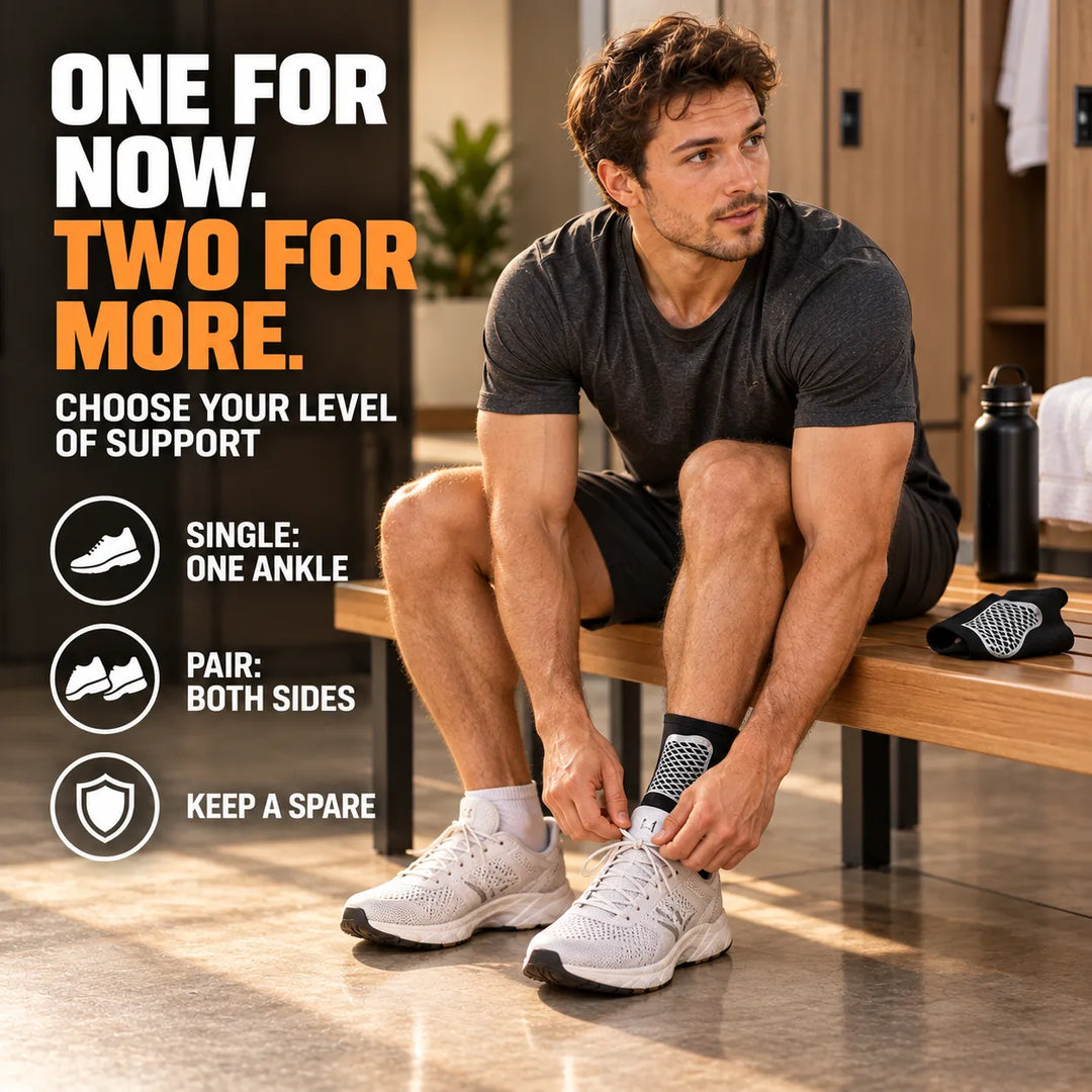 Open-Heel Ankle Support Wrap – Adjustable Compression for Sports