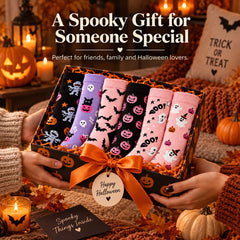 👻6-Pack Halloween Crew Socks — Cute Pumpkin Ghost Skeleton Novelty Socks🎃