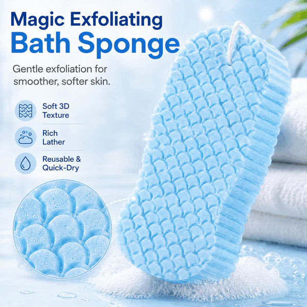 2-Pack Soft PVA Exfoliating Bath Sponge for Smooth Skin