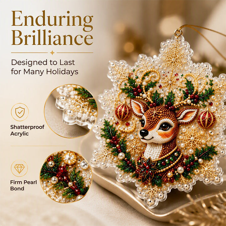 Christmas Snowflake Pearl Art Kit – 6 DIY Hanging Ornaments