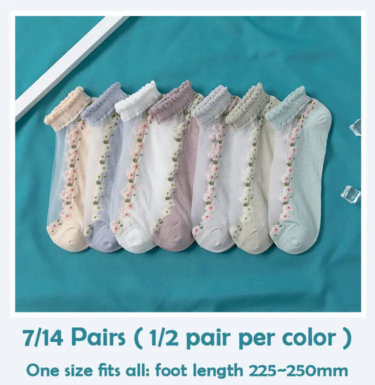 Floral Breathable Summer Socks for All-Day Comfort