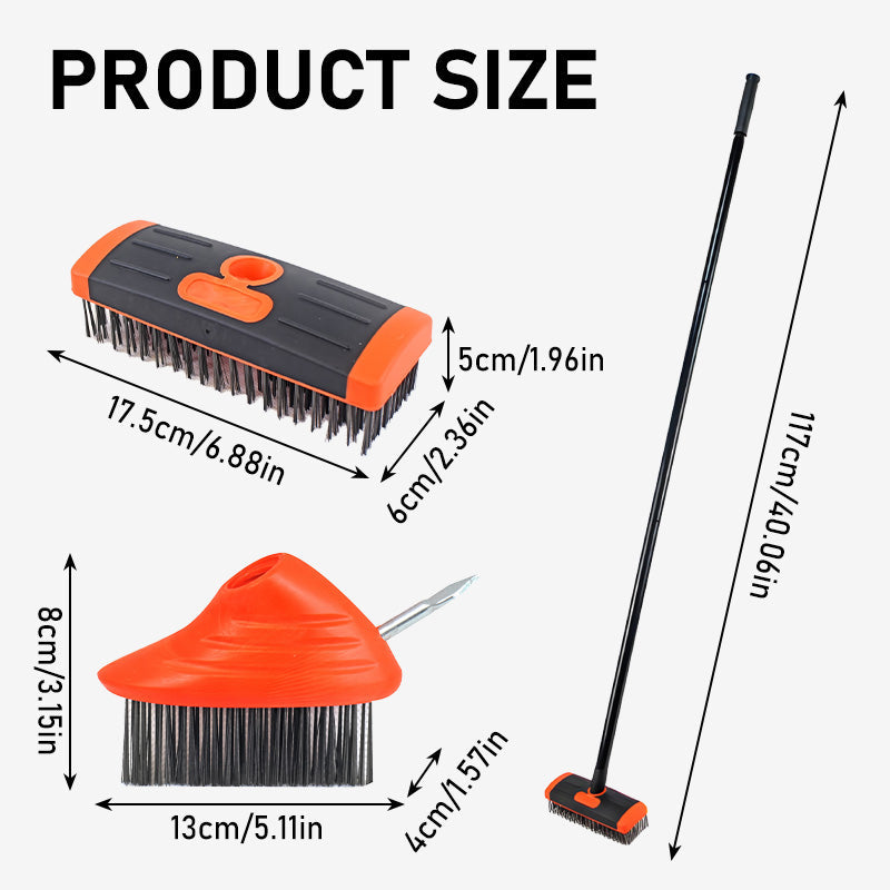 3-in-1 Weeding Wire Brush Set - Steel Bristle &amp; Scraper