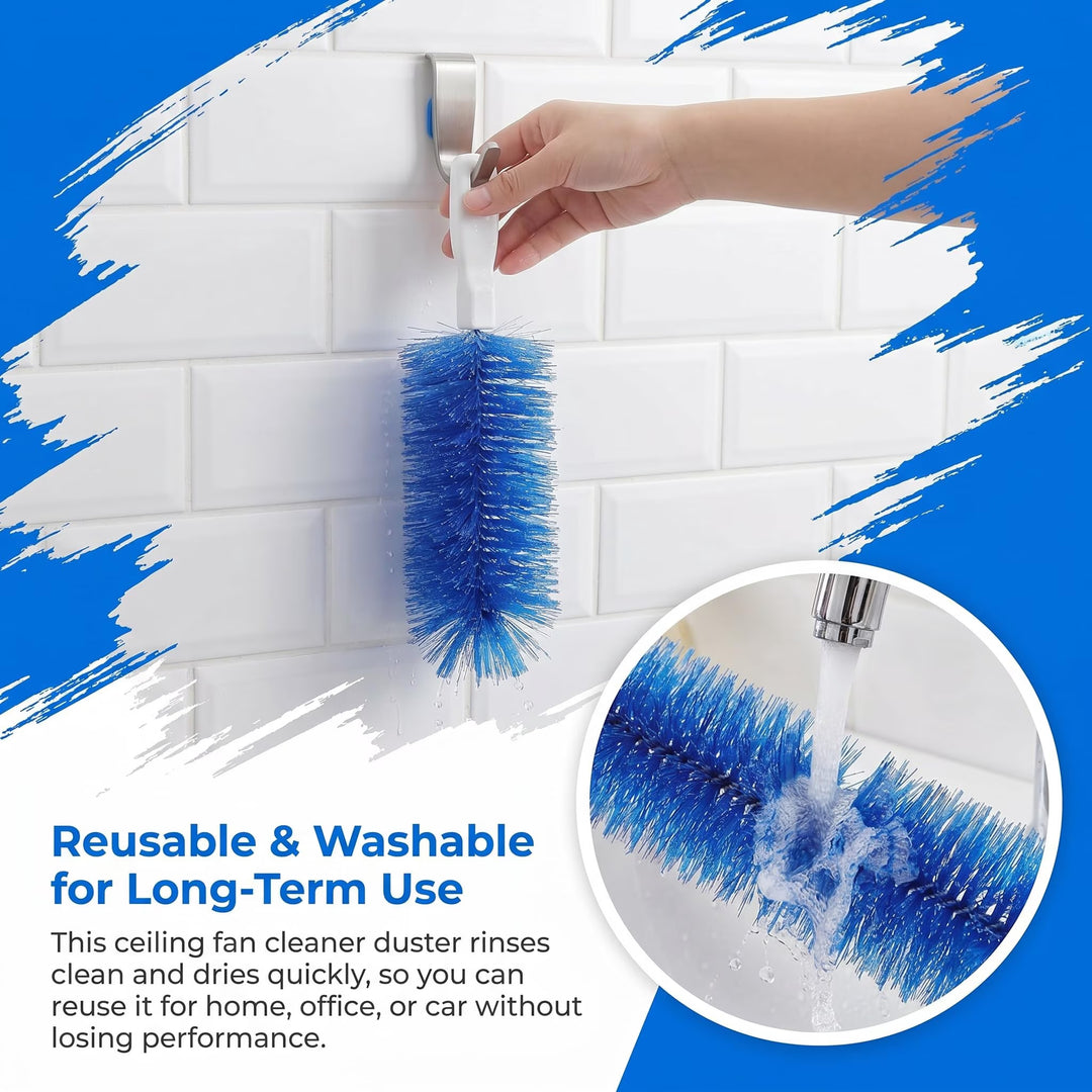 2-Pack Bendable Microfiber Fan Duster — Clean Blades, No Dust Rain