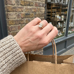 Elegant Oval Moissanite Statement Ring – Sculpted Gold Resizable Band &amp; Brilliant Center Stone