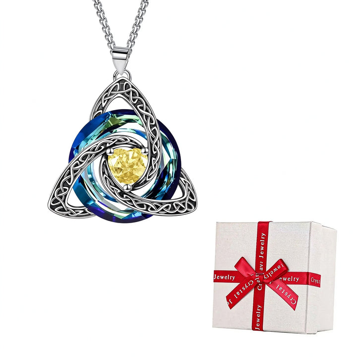 Celtic Birthstone Necklace - Dainty Birth Month Pendant Jewelry