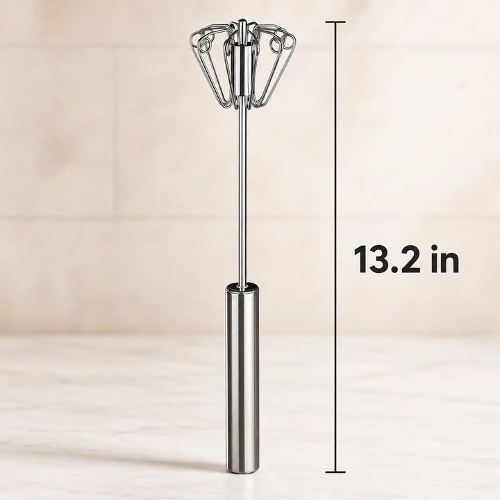 Stainless Steel Press-Spin Whisk — Whip Eggs Without the Effort