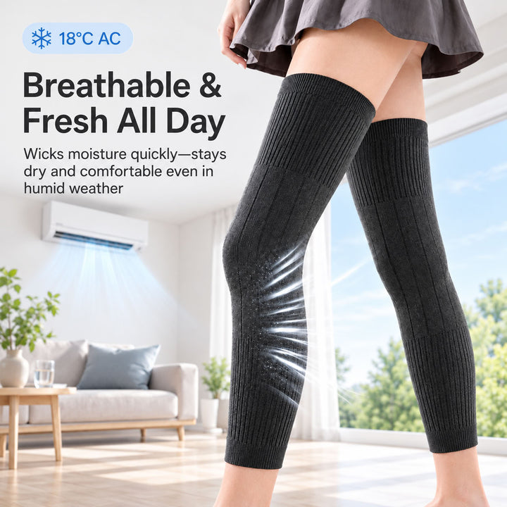 2Pcs Extra-Long Polyester Knee Warmers