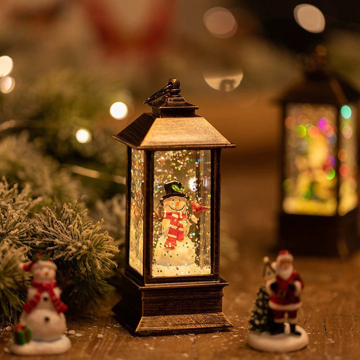 Christmas Light-Up Musical Lantern with Swirling Glitter