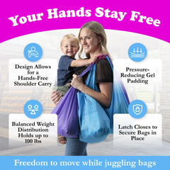 （2-Pack）Bag Carrier Handle - Padded Grip for Groceries &amp; Buckets