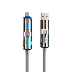 4-in-1 Charging Cable – 3 Lengths, 7 Colors, Tangle-Free
