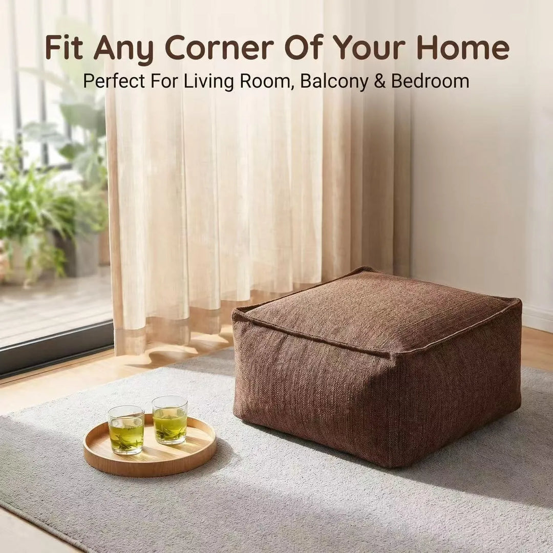 Corduroy Storage Ottoman Cover – Fill, Zip, and Sit