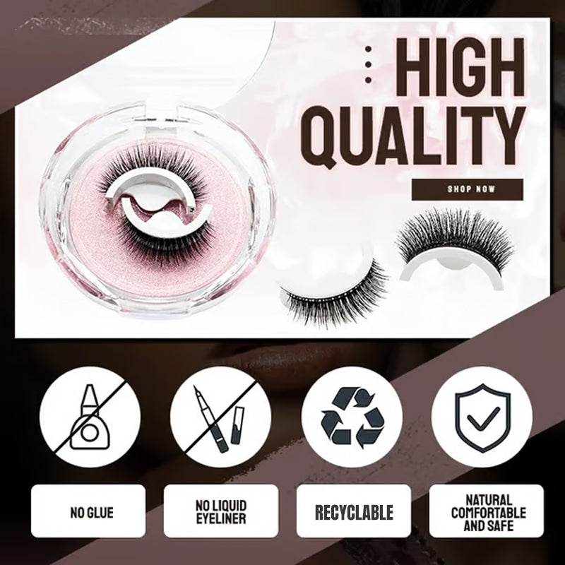 Reusable Self-Adhesive False Eyelashes – No Glue, 3 Pairs &amp; Adhesive Revival Pen