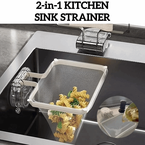 Foldable Sink Strainer Basket – Stainless Steel, Suction Cup Hold