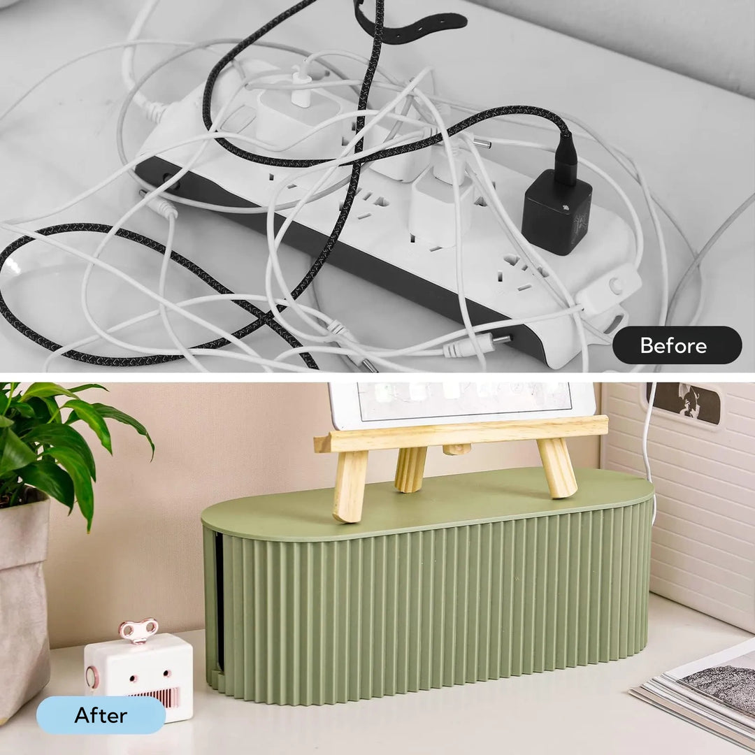 Elegant Cable Organiser Box – Minimalist Cable Storage in Soft Macaron Colours