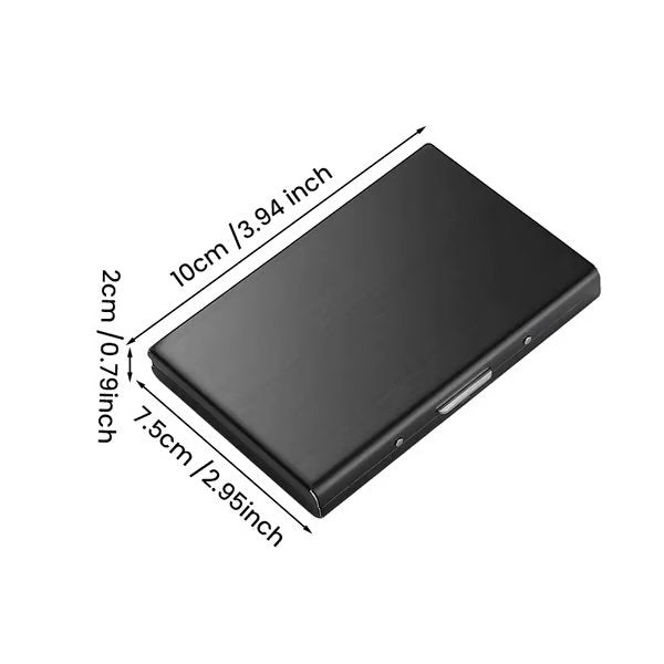 Stainless Steel RFID Card Holder — 10-Slot Slim Front Pocket Wallet