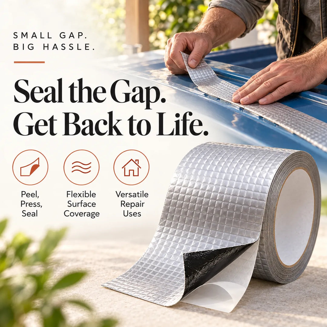 Heavy-Duty Waterproof Aluminum Foil Tape - Butyl Seal, 4 Sizes